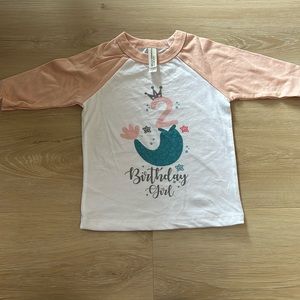Never Worn- Size 2T mermaid 2nd birthday shirt